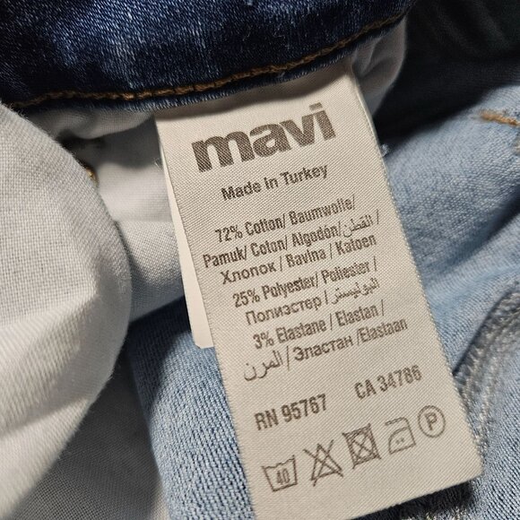 Mavi Emma Slim Boyfriend Jeans Womens Size 6 Mid Rise Medium Wash Denim Pants - Picture 6 of 6